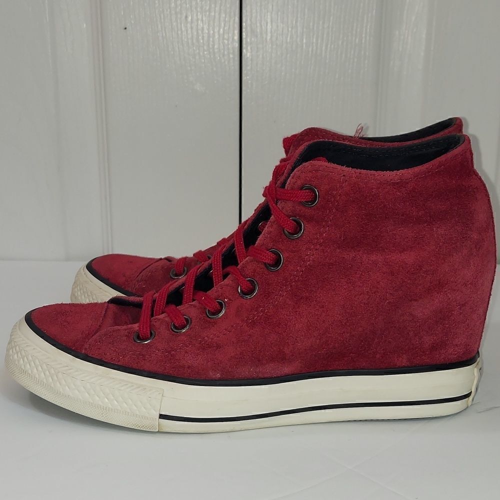 Converse Chuck Taylor All Star Lux Mid Dahlia Hidden Wedge Sneakers Sz 8 - Picture 3 of 9